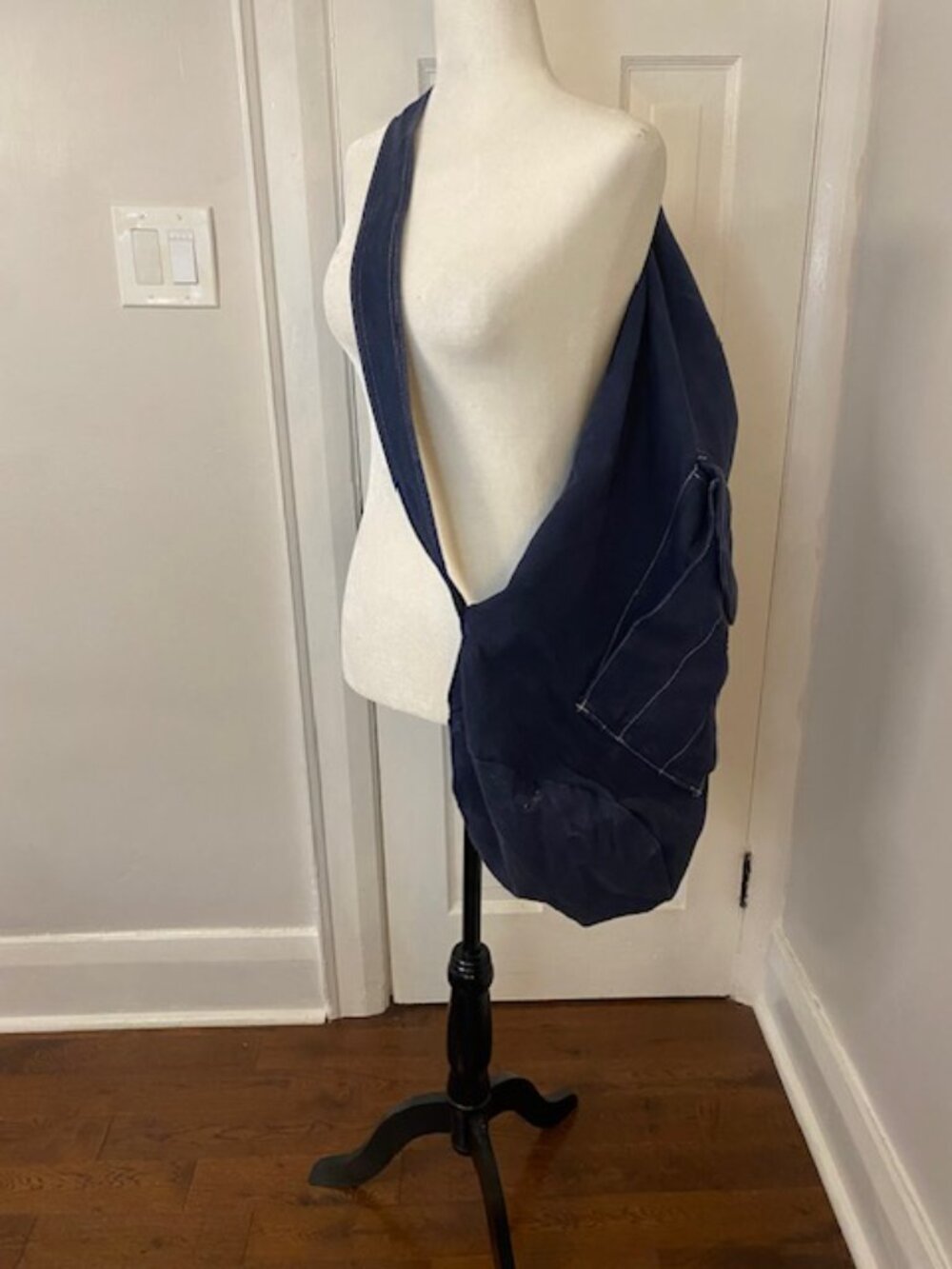 Vintage GAP Cotton Duffle bag Laundry College Blue Travel - Picture 3 of 12